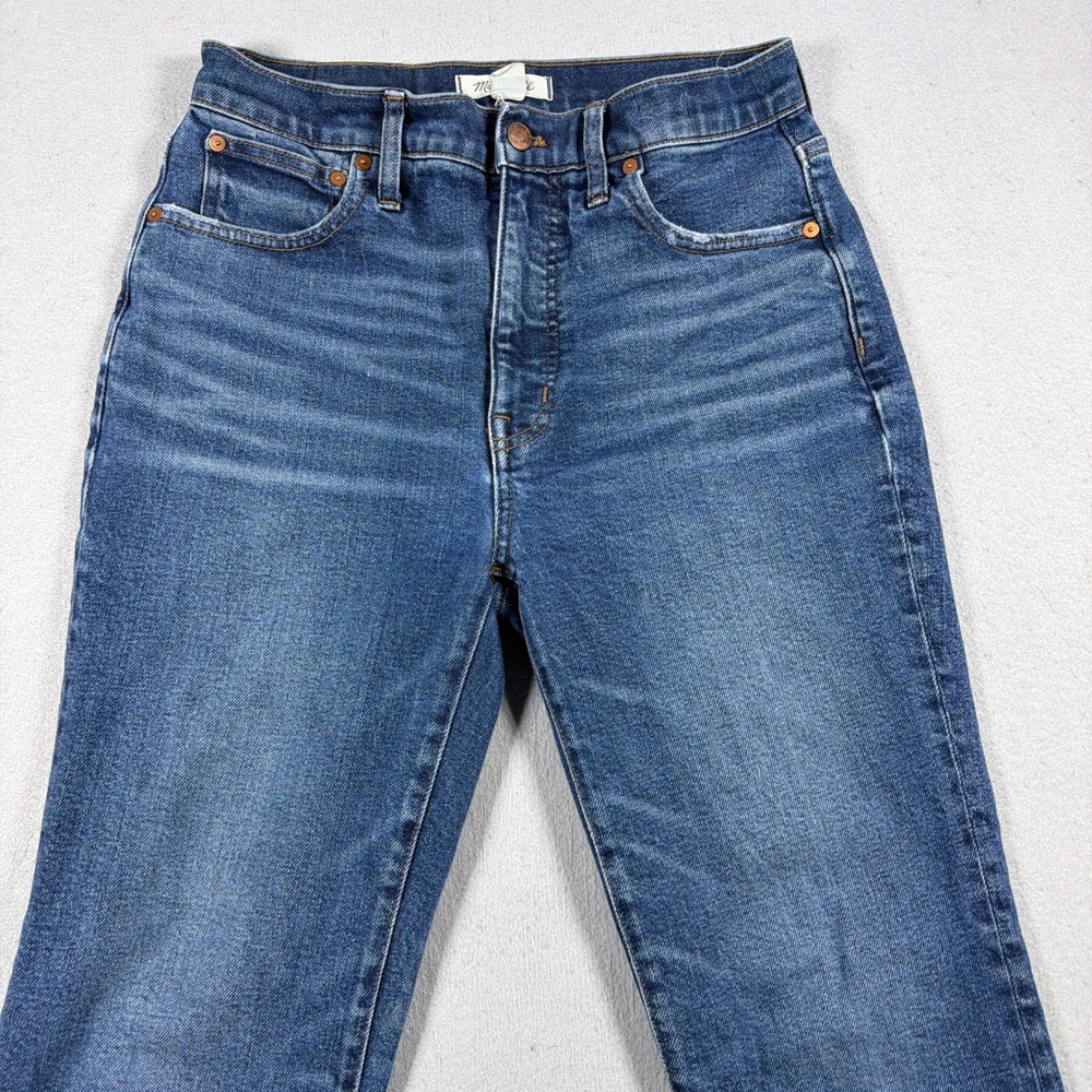 Madewell Slim Demi Boot Women 28 High Rise Stretch Blue Denim Jeans Minimalist - Picture 2 of 11